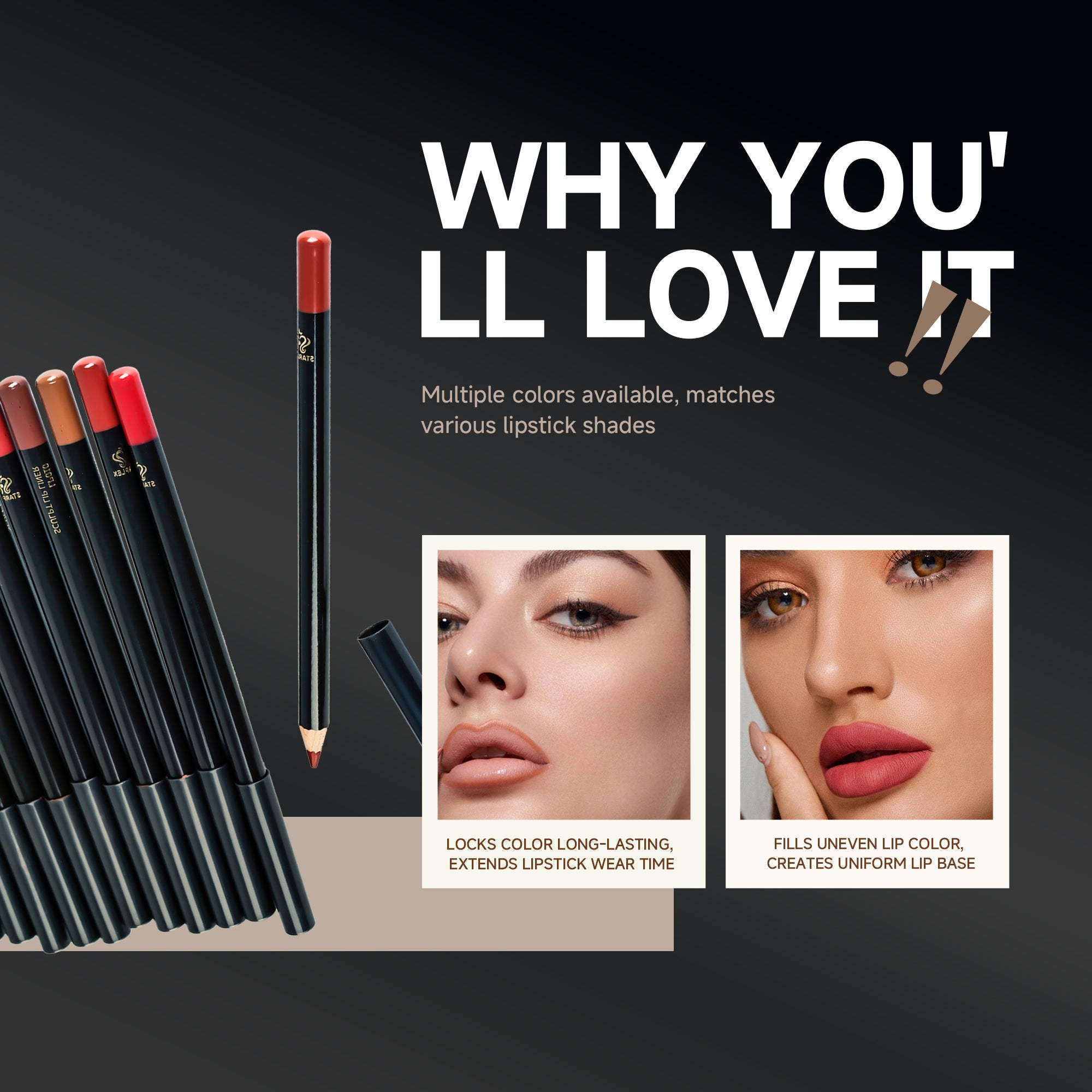 Wooden Lip liner*12 Colors